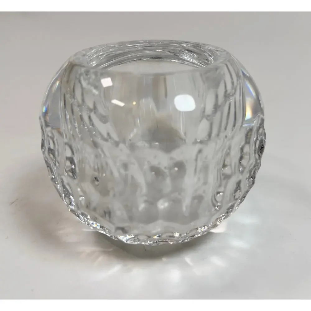 Vintage Orrefors Crystal Thumbprint Votive Tealight Candle Holder